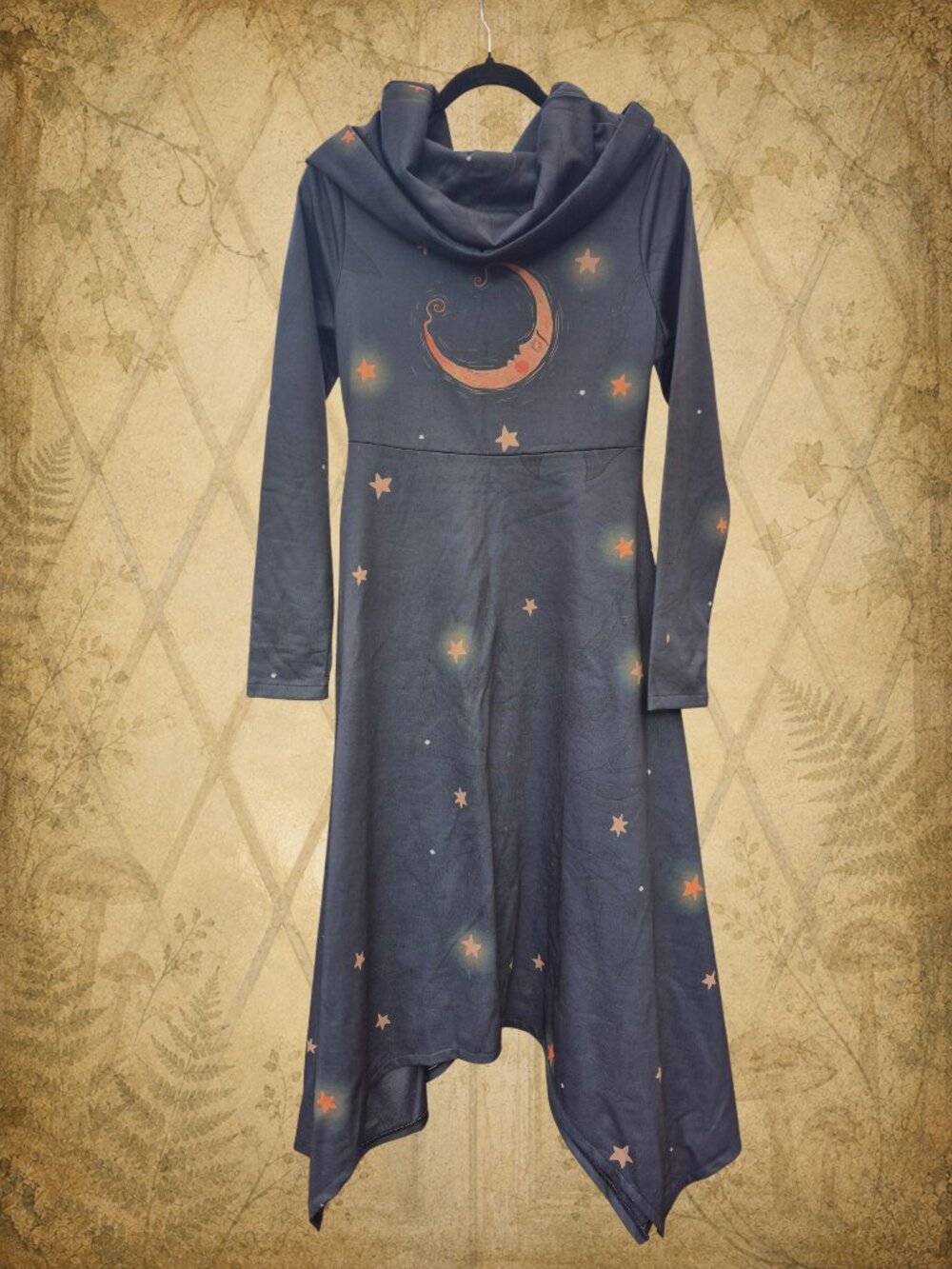 Way Up High ☁️🧚♂️ CoraMoon Maxi Dress Black Purple Moon & Stars - Picture 3 of 9